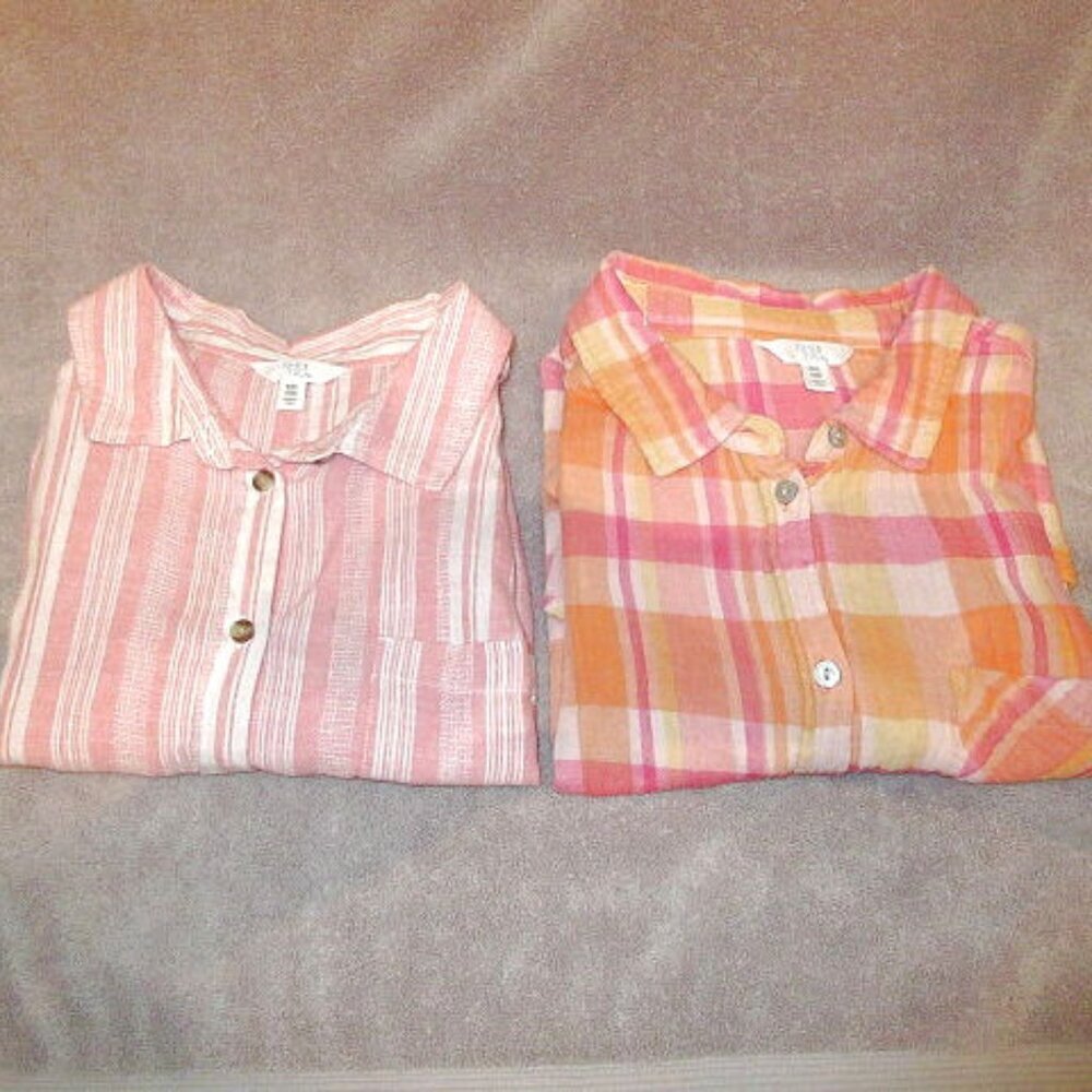 Time And Tru Button Up Tops Size XXL 2X Linen Cotton 2X Bundle Sleeveless Tunic